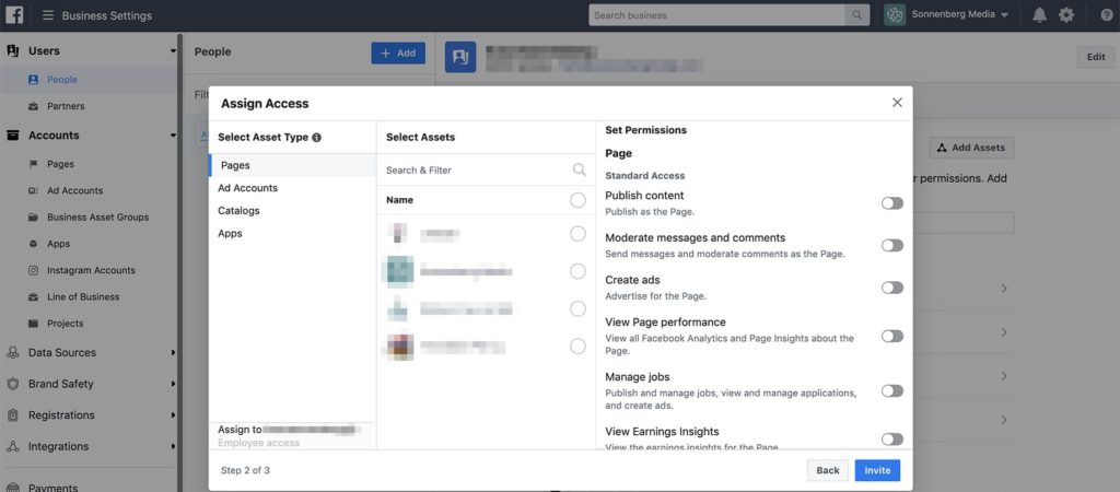 Facebook Business Manager User Permissions