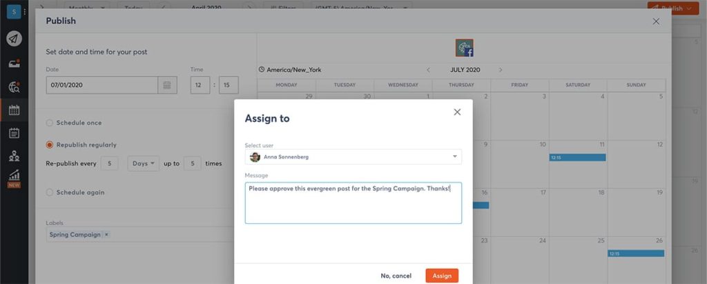 social media dashboard - team collaboration