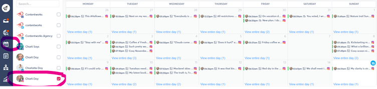 Example of using Agorapulse for scheduling instagram post